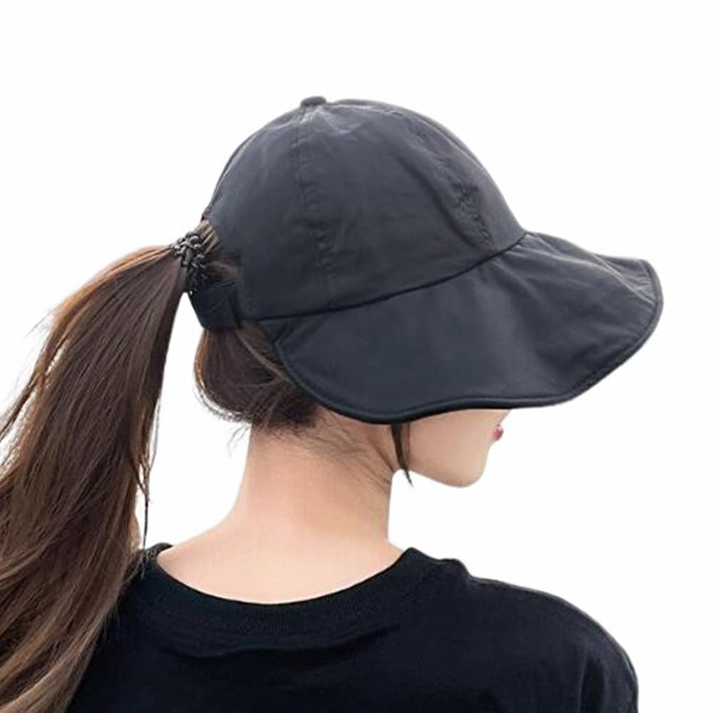 Amazon.co.jp: ポニーテール穴付き ハット バケットハット レディース